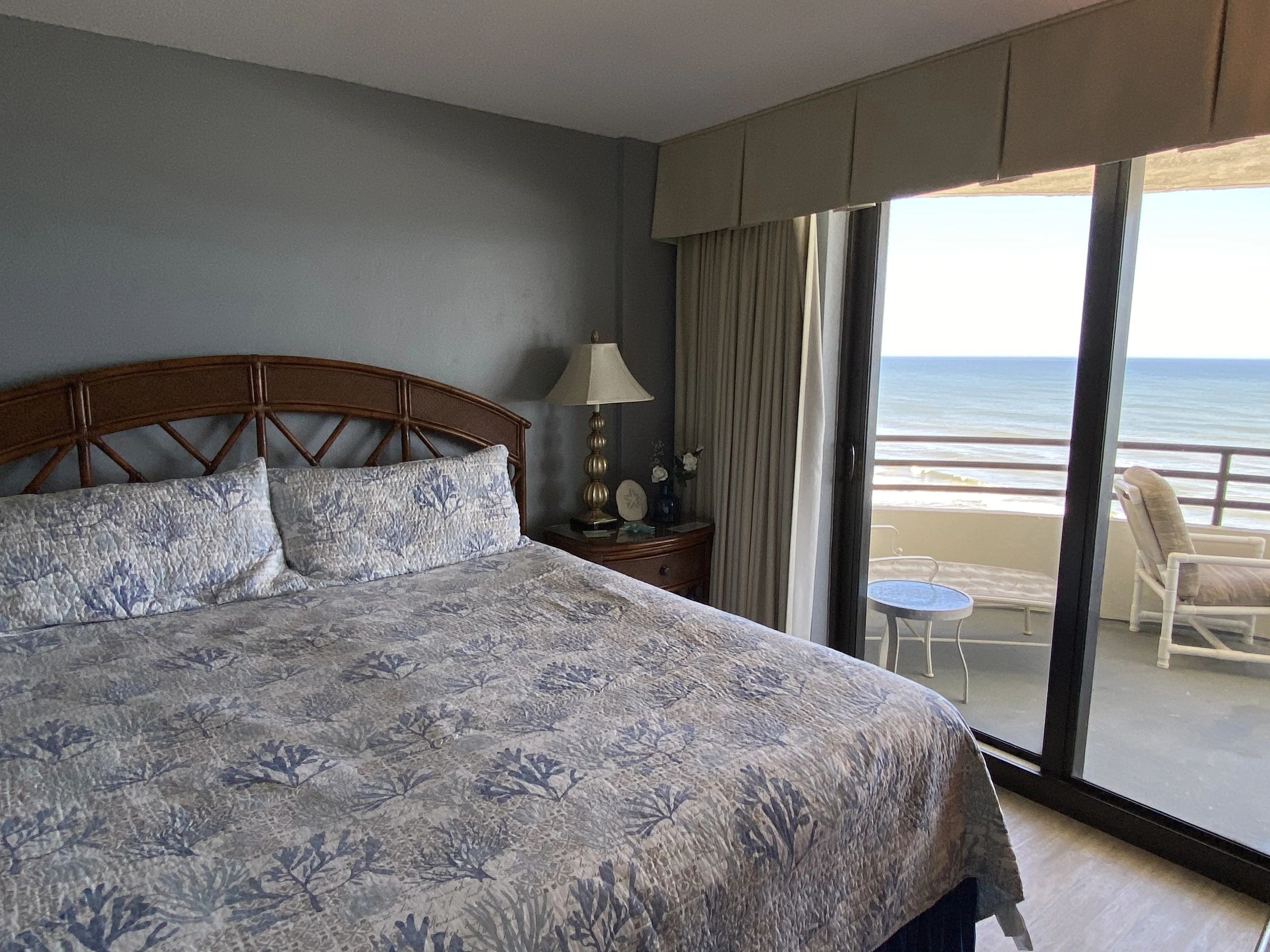 Comfy King Bed in Master with Sliders out to Balcony
